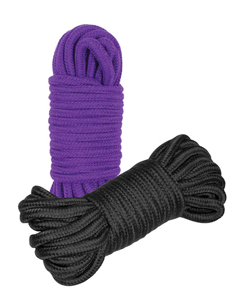 Plesur Cotton Shibari Bondage Rope 2 Pack - Black-purple - LUST Depot