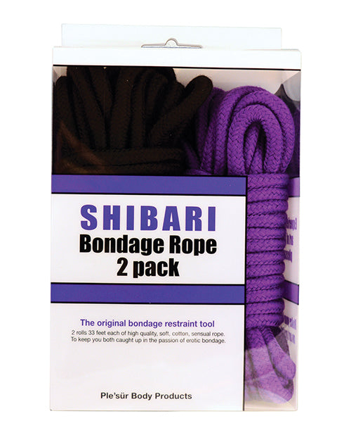 Plesur Cotton Shibari Bondage Rope 2 Pack - Black-purple - LUST Depot