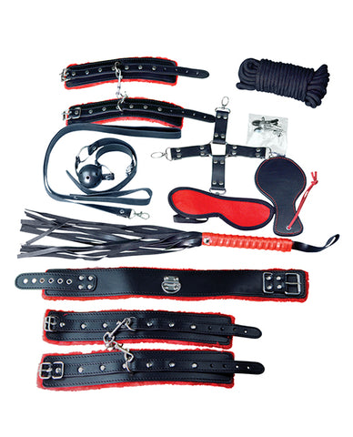 Plesur Deluxe Bondage Kit - Black-red - LUST Depot
