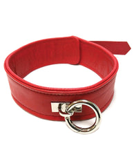 Rouge Plain Leather Collar - Red - LUST Depot