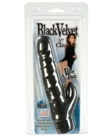 Futurotic Black Velvet 5" Dong W-clit Stimulator - LUST Depot