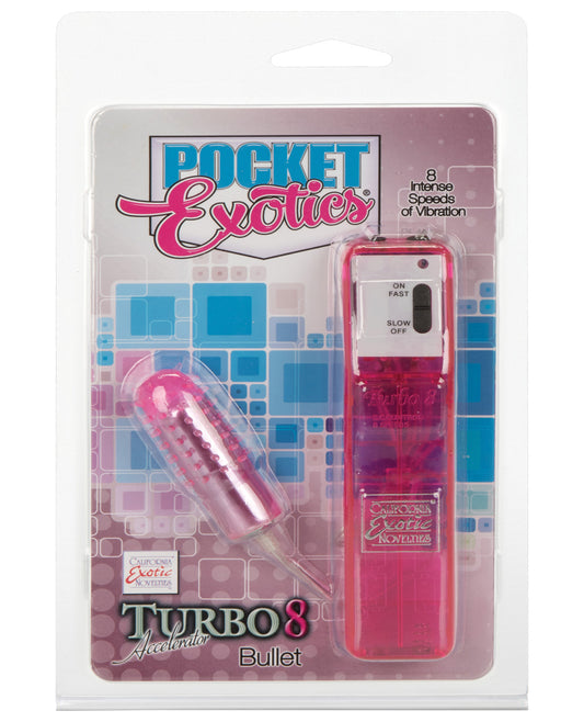 Pocket Exotics Turbo 8 Accelerator Single Bullet - Pink - LUST Depot