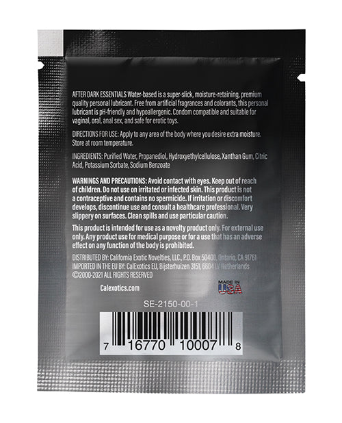 After Dark Essentials Water Based Personal Lubricant Sachet - .08 Oz - LUST Depot