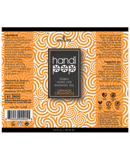 Handipop Hand Job Massage Gel - 4.2 Oz Orange Creamsicle - LUST Depot
