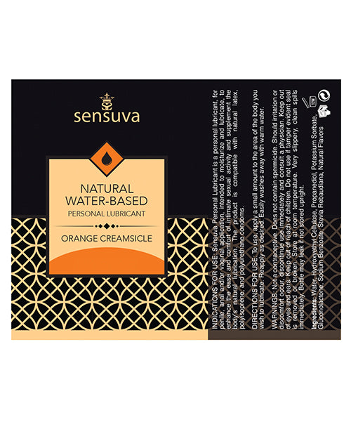 Sensuva Natural Water Based Personal Moisturizer - 1.93 Oz Orange Creamsicle - LUST Depot