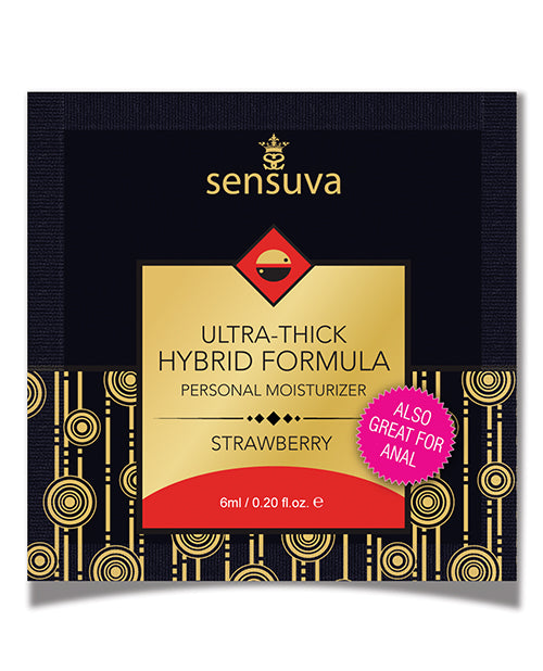 Sensuva Ultra Thick Hybrid Personal Moisturizer Single Use Packet - 6 Ml Strawberry - LUST Depot
