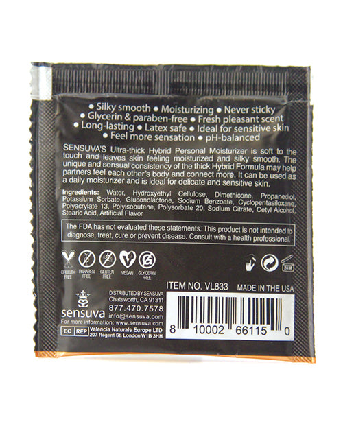Sensuva Ultra Thick Hybrid Personal Moisturizer Single Use Packet - 6 Ml Blueberry Muffin - LUST Depot