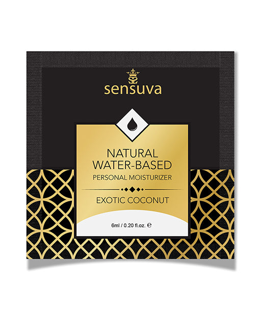 Sensuva Natural Water Based Personal Moisturizer Single Use Packet - 6 Ml Exotic Coconut - LUST Depot