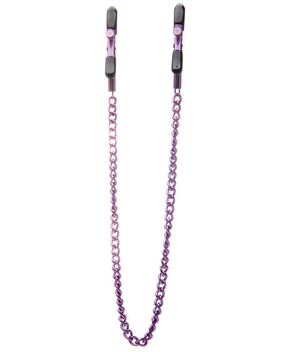 Shots Ouch Adjustable Nipple Clamps W-chain - Purple - LUST Depot