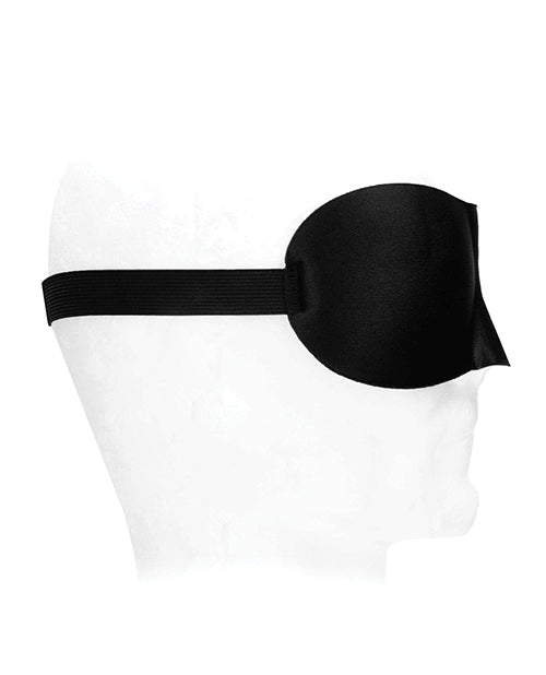 Shots Ouch Black & White Satin Curvy Eye Mask W-elastic Straps - Black - LUST Depot