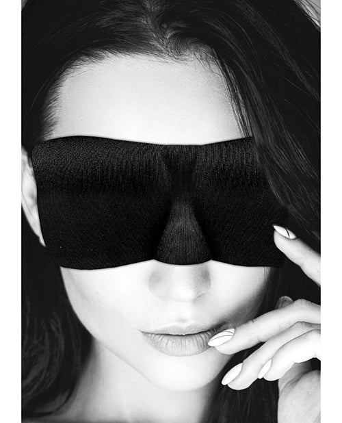 Shots Ouch Black & White Satin Curvy Eye Mask W-elastic Straps - Black - LUST Depot