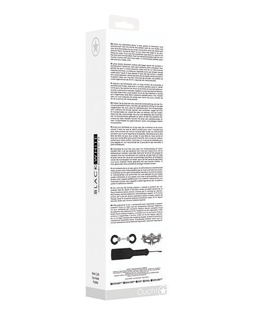 Shots Ouch Black & White Introductory Bondage Kit #3 - Black - LUST Depot