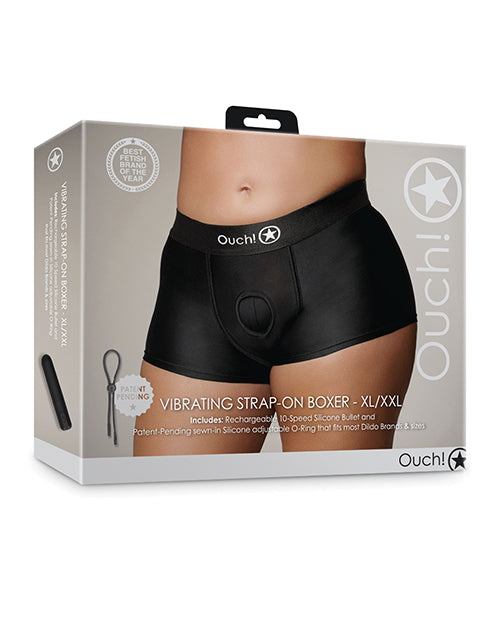 Shots Ouch Vibrating Strap On Boxer - Black Xl/xxl - LUST Depot