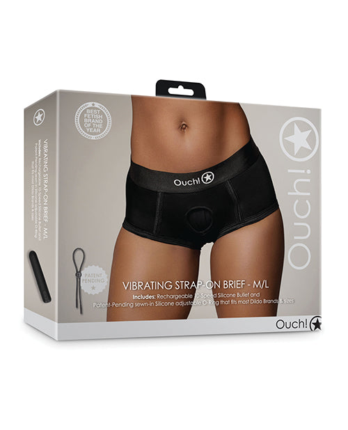 Shots Ouch Vibrating Strap On Brief - Black M/l - LUST Depot