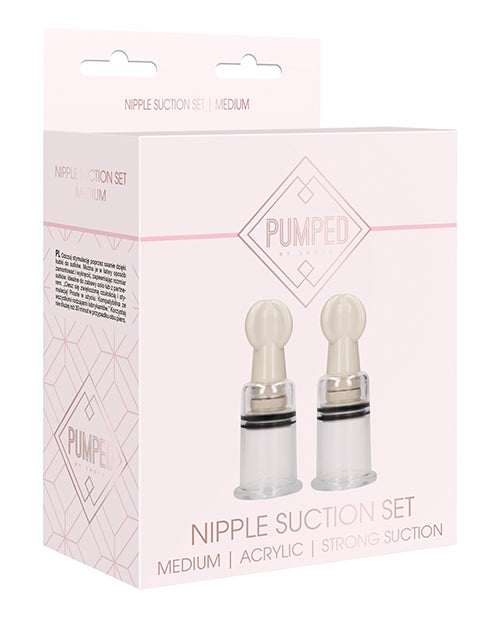 Shots Pumped Nipple Suction Set - Medium Clear - LUST Depot