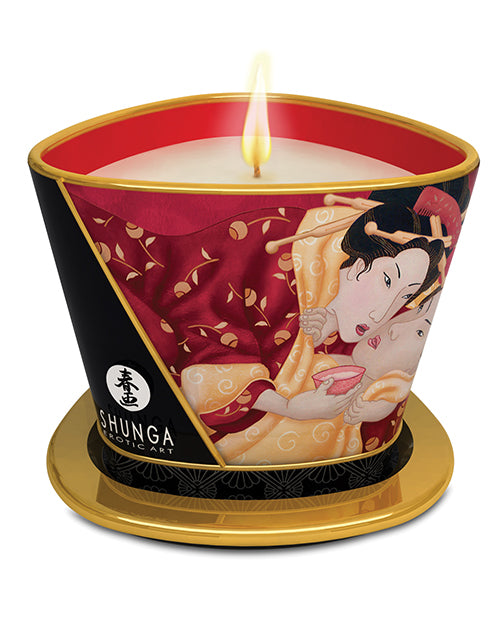 Shunga Massage Candle Romance - 5.7 Oz Strawberry Wine - LUST Depot
