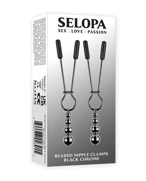 Selopa Beaded Nipple Clamps - Black Chrome - LUST Depot