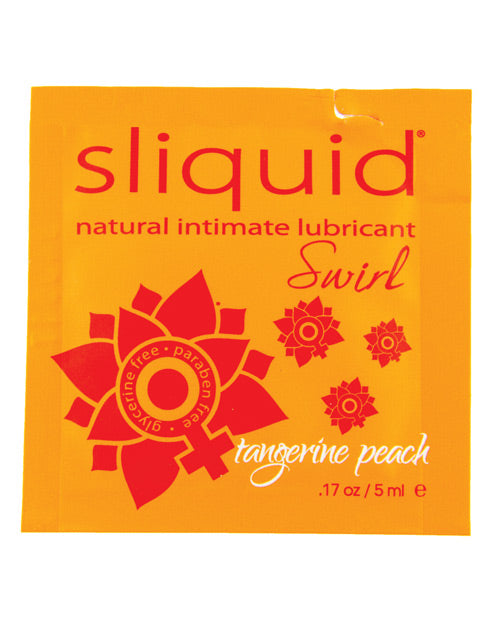 Sliquid Naturals Swirl Lubricant Pillow - .17 Oz Peach - LUST Depot