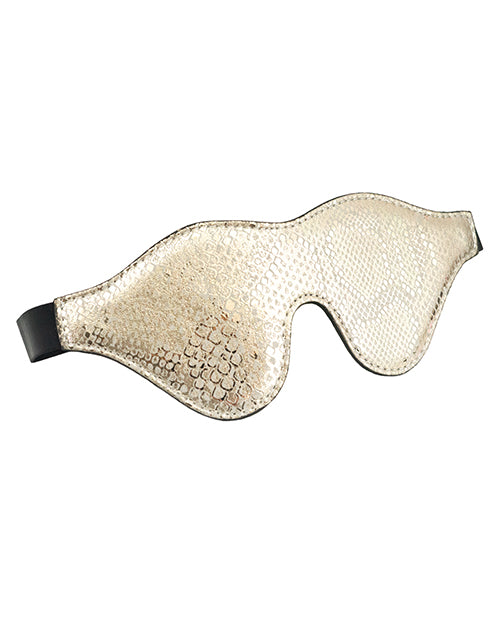 Spartacus Blindfold W-leather - White Snakeskin Micro Fiber - LUST Depot