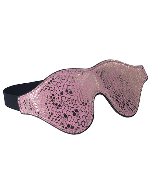 Spartacus Blindfold W-leather - Pink Snakeskin Micro Fiber - LUST Depot