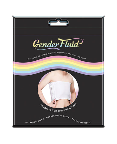 Gender Fluid Strapless Chest Compression Binder - XL White