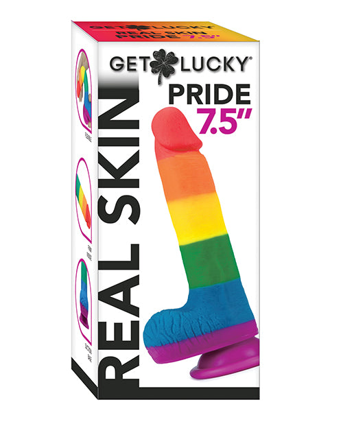 Get Lucky 7.5" Real Skin Series Pride- Rainbow - LUST Depot