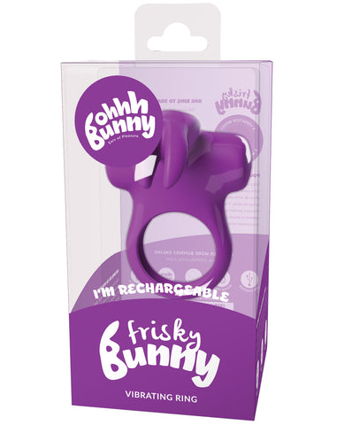 Vedo Frisky Bunny Rechargeable Vibrating Ring - Perfectly Purple - LUST Depot