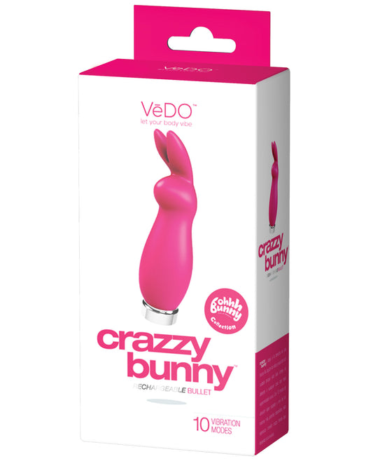 Vedo Crazzy Bunny Rechargeable Bullet - Pretty In Pink - LUST Depot