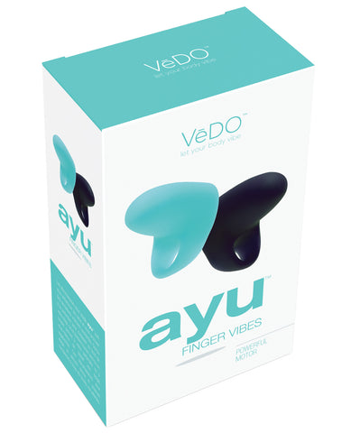 Vedo Ayu Mini Finger Vibe Pair - Black & Tease Me Turquoise - LUST Depot