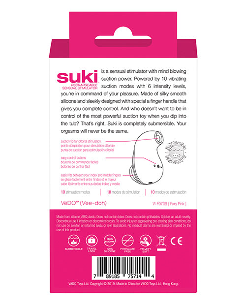 Vedo Suki Rechargeable Vibrating Sucker - Foxy Pink - LUST Depot