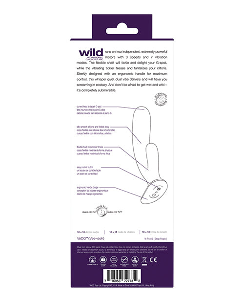Vedo Wild Rechargeable Dual Vibe - Purple - LUST Depot
