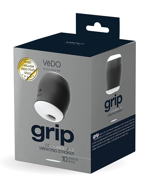 Vedo Grip Rechargeable Vibrating Sleeve - Just Black - LUST Depot