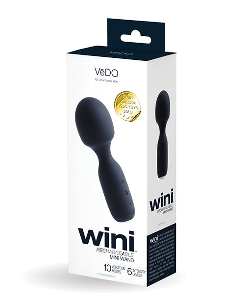 Vedo Wini Rechargeable Mini Wand - Just Black - LUST Depot