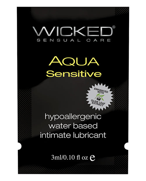 Wicked Sensual Care Hypoallergenic Aqua Sensitive Water Based Lubricant - .1 Oz - LUST Depot