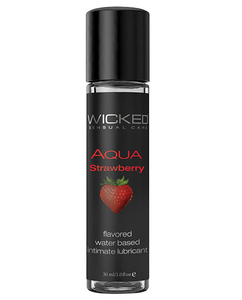 Wicked Sensual Care Aqua Water Based Lubricant - 1 Oz Strawberry - LUST Depot