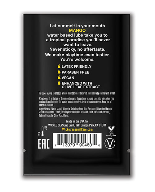 Wicked Sensual Care Water Based Lubricant - .1 Oz Mango - LUST Depot