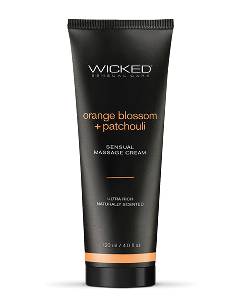 Wicked Sensual Care Orange Blossom & Patchouli Massage Cream  - 4 Oz - LUST Depot