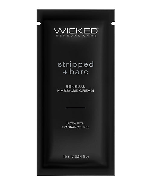 Wicked Sensual Care Stripped & Bare Unscented Massage Cream  - .34 Oz - LUST Depot