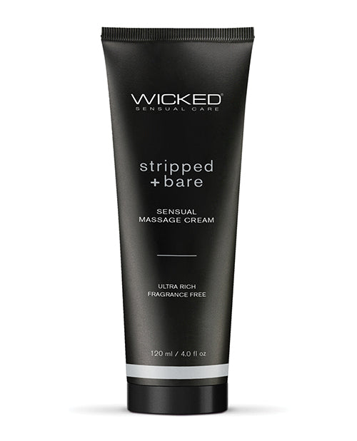 Wicked Sensual Care Stripped & Bare Unscented Massage Cream  - 4 Oz - LUST Depot