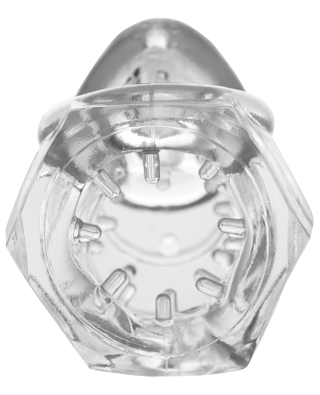 Master Series Detained 2.0 Restrictive Chastity Cage W-nubs - Clear - LUST Depot