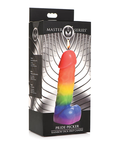 Master Series Pride Pecker Dick Drip Candle - Rainbow - LUST Depot
