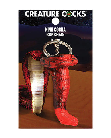 Creature Cocks King Cobra Silicone Key Chain - Black/Red