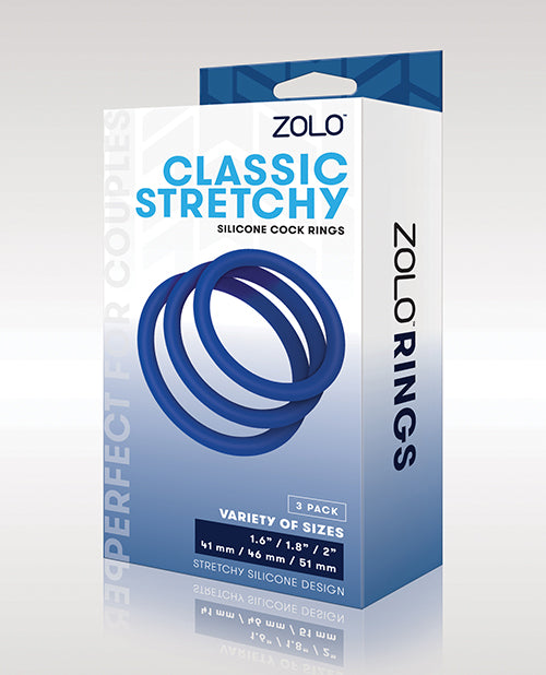 Zolo Stretchy Silicone Cock Rings - Blue - LUST Depot